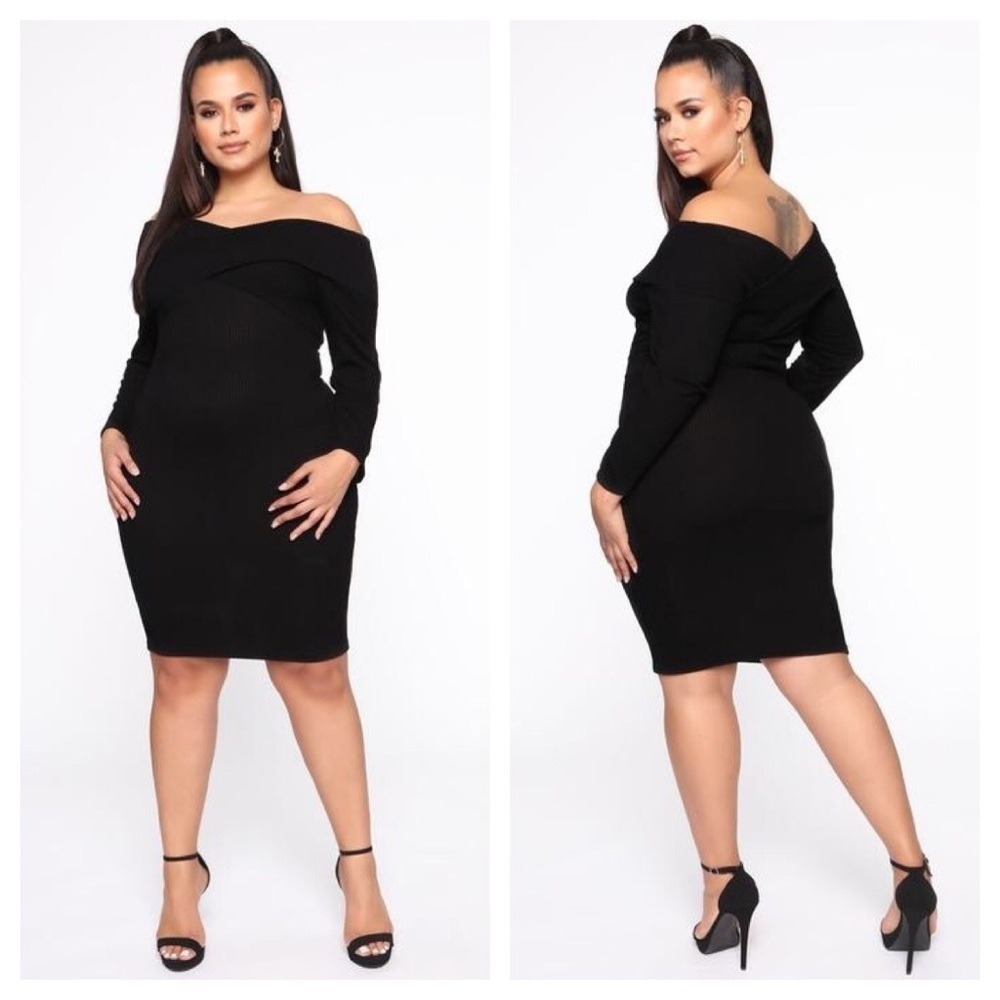 ➕ Fashion Nova Cool Breeze Off the Shoulder Plus Size Midi Dress
